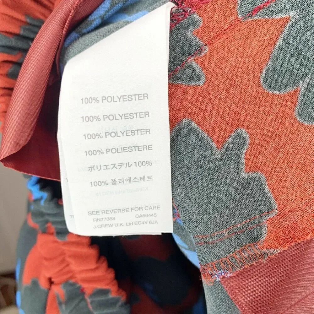 J. CREW Joggers Red Blue Floral Elastic Waist Ankle Crop Dress Pants Flower 00 - Picture 10 of 12